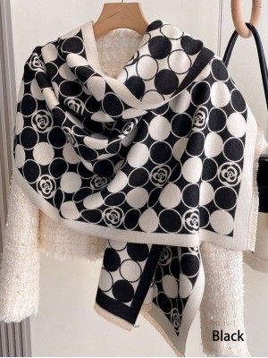 Color Block Polka Dots Winter Women Scarf Wrap Shawl