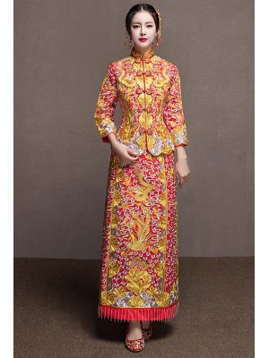 Clearance Wedding Qun Gua with Embroidered Phoenix & Dragon