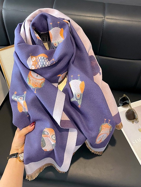 Cashmere Animal Print Women Winter Scarf Shawl