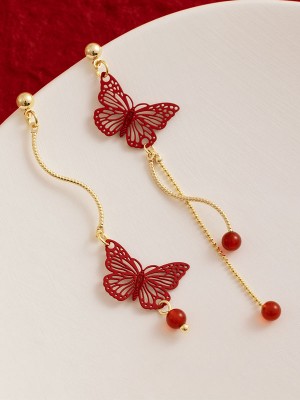Asymmetrical Butterfly Dangle Drop Earring