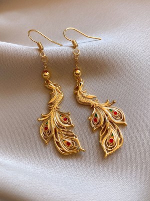 Gold Phoenix Lightweight Dangle Drop Earrings