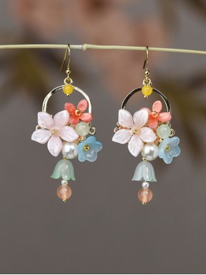 Cute Flower Girls Dangle Drop Earrings