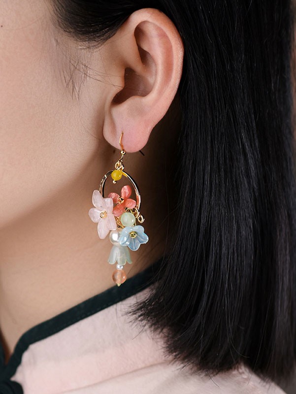 Cute Flower Girls Dangle Drop Earrings
