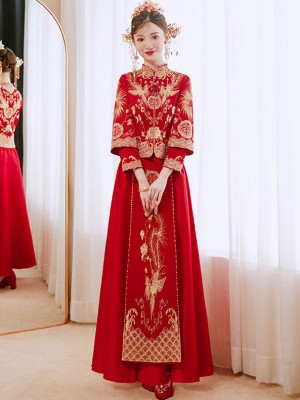 2026 Embroidered Phoenix Wedding Bridal Xiuhe