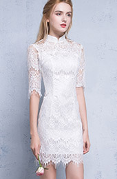 Half Sleeves Qipao / Cheongsam Dress in Lace