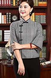 Qipao Top / Tang Shirt with 3/4 Sleeves