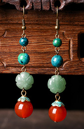 Agate Dangle Earring, Malachite Stone Drop Earrings