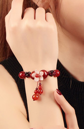 Red Agate Gamet String Bracelets, Handmade Bracelet