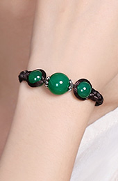 Green Agate Beads Bracelets, Handmade String Bracelet