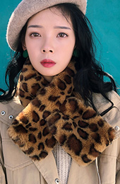 Faux Leopard Fur Women's Scarf