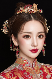 Chinese Traditional Bridal Hair Clips & Earrings