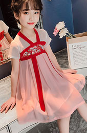 Kids Girl Chinese Belt Hanfu Dress
