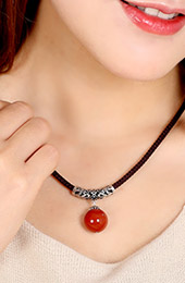 Red Agate Handmade Adjustable String Necklaces
