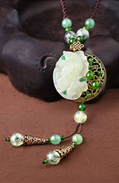 Handmade Adjustable String Jade Lucky Buckle Necklace