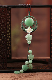 Handmade Jade Lucky Buckle Adjustable String Necklace