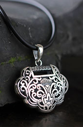 Silver Longeval Lock Pendant Necklace Birthday Christmas Gift