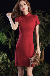 Red Short Wedding Cheongsam / Qipao Party Dress