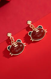 Zodiac Tiger Drop Dangle Earrings New Year Birthday Gift