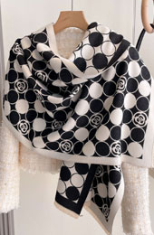 Color Block Polka Dots Winter Women Scarf Wrap Shawl