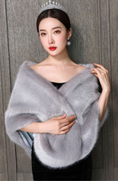 Artificial Fur Evening Party Wedding Bride Wrap Shawl