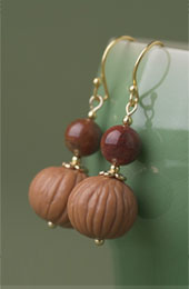 Non Pierced Clip-on Hook Bodhi Seed Agate Drop Dangle Earrings