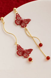 Asymmetrical Butterfly Dangle Drop Earring