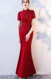 Clearance Bride Fishtail Wedding Cheongsam Dress