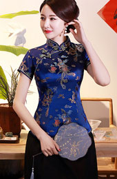 Jacquard Dragon Phoenix Qipao Cheongsam Blouse Top