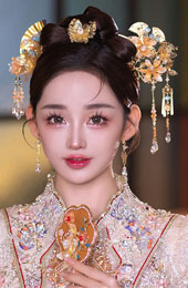 Tassels Alloy Flower Bridal Hair Clips Combs & Earrings