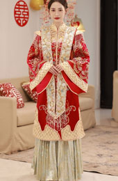 Beads Tassels Traditional Hanfu Bridal Wedding Qun Kwa Xiuhe