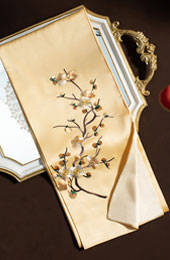 Embroidered Plum Blossom Silk Women Scarf Shawl