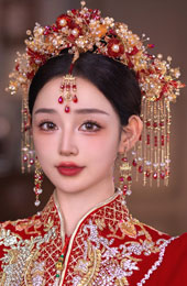 4 Pcs Chinese Vintage Flower Tassels Bridal Hair Pins Clips & Earrings