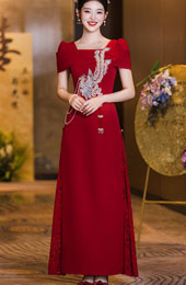 Square Neck Phoenix A-Line Bridal Wedding Dress