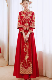 2026 Embroidered Phoenix Wedding Bridal Xiuhe