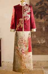 2026 Beads Dragon Wedding Man Qun Kwa Jacket & Skirt
