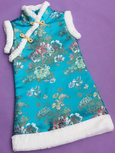 Silk Kids Cheongsam / Qipao / Chinese Dress for Winter