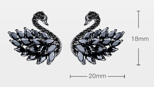 Black Swan Stud Earrings