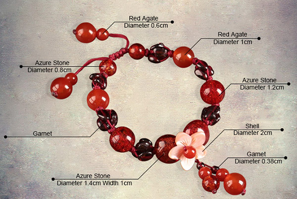 Red Agate Gamet String Bracelets, Handmade Bracelet