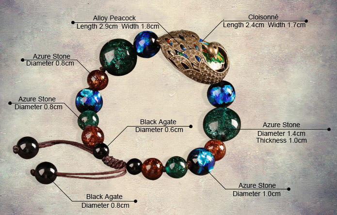 Green Azure Stone Beads Bracelets, Handmade String Bracelet
