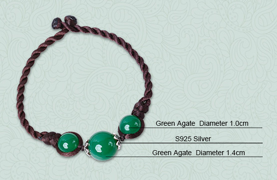 Green Agate Beads Bracelets, Handmade String Bracelet