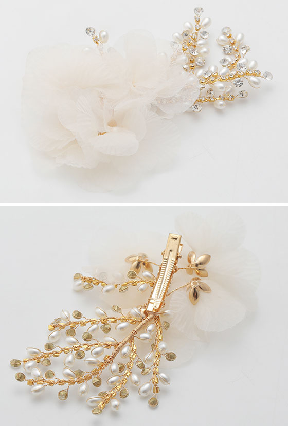 Miss You Pearl White Flowers Hair Pins