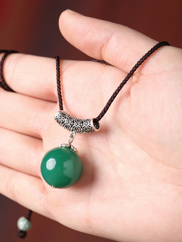 Green Agate Handmade Adjustable String Necklaces