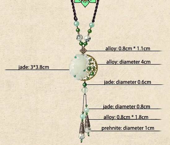 Handmade Adjustable String Jade Lucky Buckle Necklace