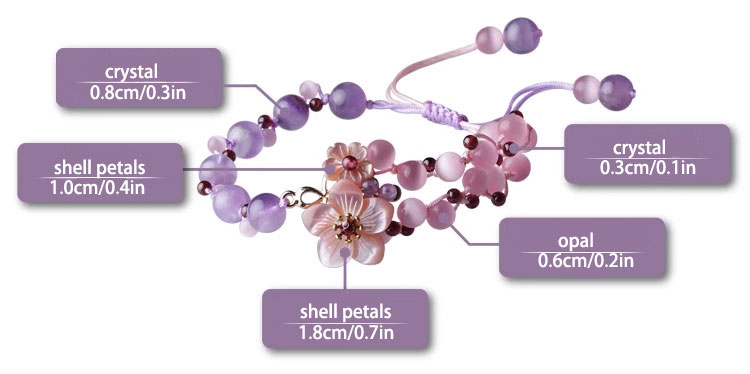 Purple Crystal Amethyst Beads Bracelets, Handmade String Bracelet