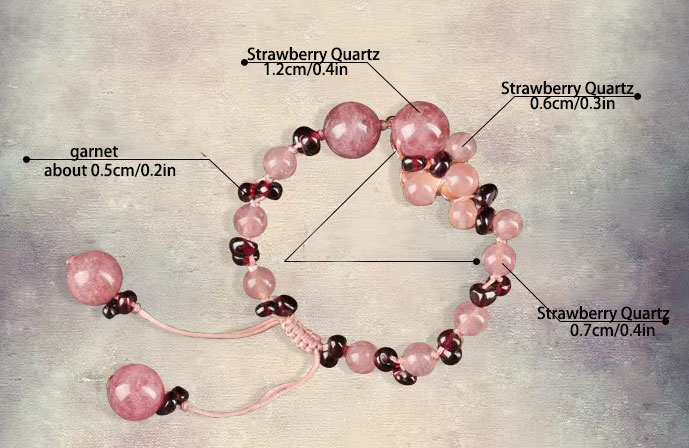 Strawberry Quartz String Bracelets, Handmade Bracelet