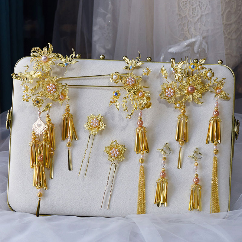 Alloy Bird Flower Bridal Wedding Hairpins Clips & Earrings